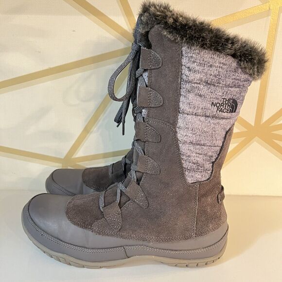 The North Face Nuptse Purna A0Z3 Insulated Waterproof Boots Gray US 9.5 - Picture 5 of 13